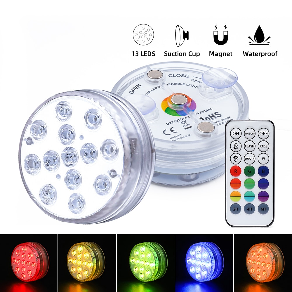 Funkgesteuert LED-Schwimmbadleuchte 5 Led-Puck-Leuchte